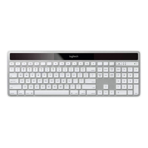 Teclado inalámbrico Logitech K750 QWERTY inglés US color blanco y gris