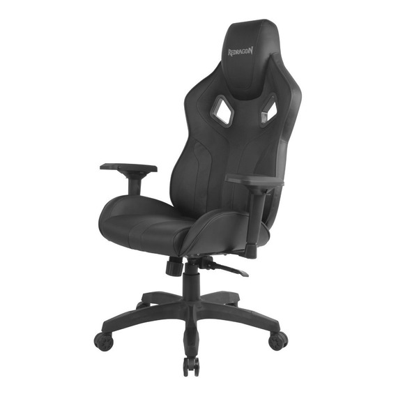 Silla de escritorio Redragon C502 Capricornus gamer ergonómica  negra con tapizado de cuero sintético