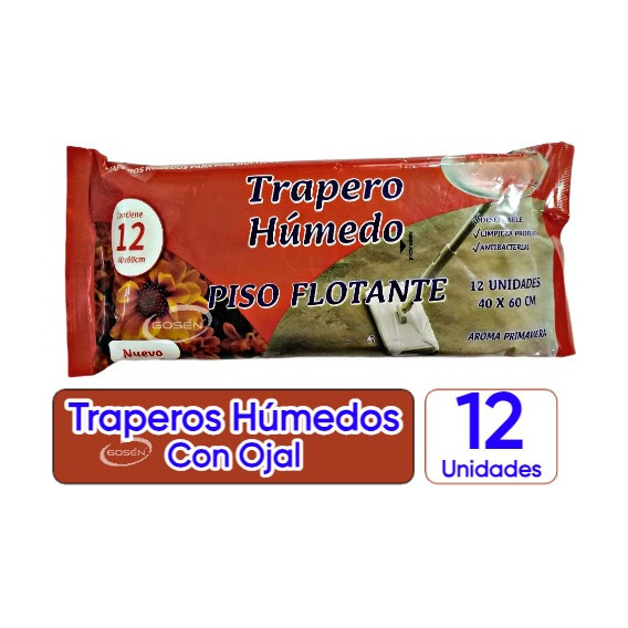 Trapero Húmedo Piso Flotante - Traperos Con Ojal 12 Un.