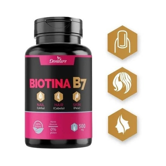 Biotina, 500 mg, 100 cápsulas, crecimiento, salud, cabello, uñas y piel, sabor natural