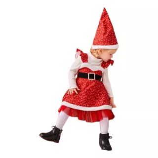 Disfraz Vestido Para Bebe Santa Claus Navideño Incluye Cinto