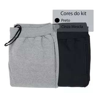 Kit 2 Bermudas Masculinas Moletom Plus Size Gg A G8 Bma7