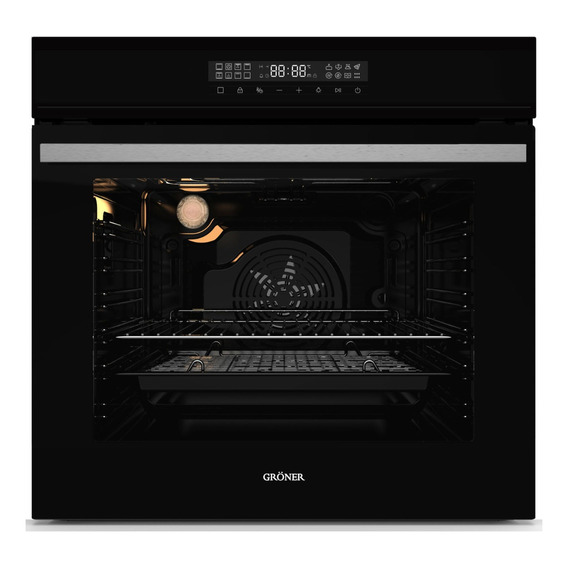 Horno Eléctrico Empotrable Gröner Deluxe Air Fry 76l Color Negro