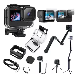 Kit P Gopro Hero 12 11 Black Cx Estanque Película Capa Tripé