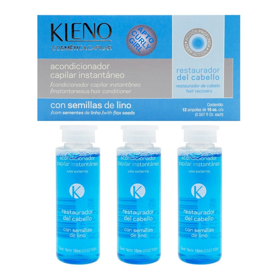 Kleno X3 Ampollas Reparadora Acondicionador Semillas Lino