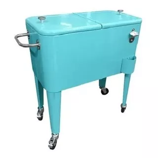 Cooler Retro Metalico Con Ruedas 60 Lts