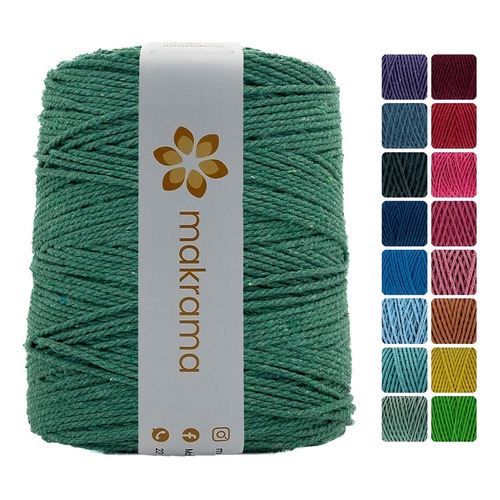 Makrama Cuerda Cordón De Algodón Para Macramé 2mm 1kg Colore Color Verde Pasto