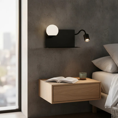 Aplique Smartnight Led Flexible Usb Blanco Negro Der Rd Negro