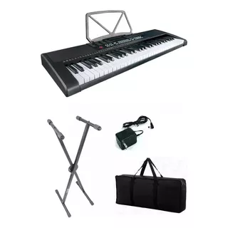 Teclado Musical 61 Teclas Graba Audio Stand Funda Ksr 5490