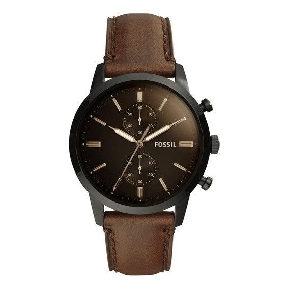 Reloj Caballero Fossil Fs5437 Color Café De Piel