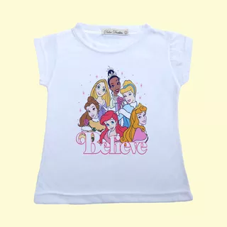 Remera Nena Princesas Manga Corta T2 Al 16