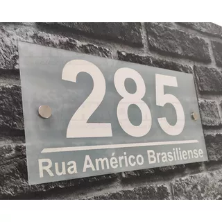 Número Residencial De Casa Placa Em Espelho De Vidro Top