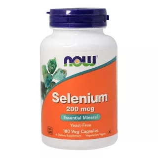 Selenium (selenio) 200mcg 180cáps Now Foods Sabor Sem Sabor