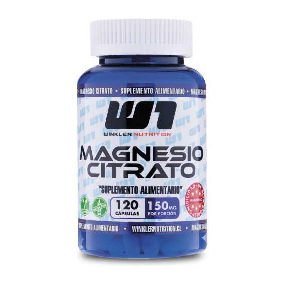 Magnesio Citrato 120 Capsulas - Winkler Nutrition Sabor Sin Sabor
