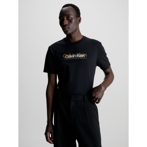 Polera Double Flock Negro Calvin Klein