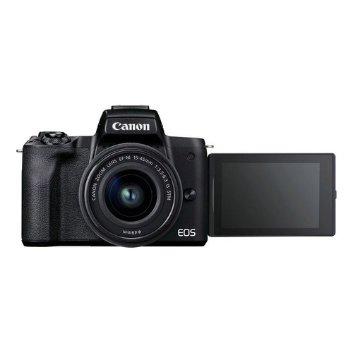  Canon EOS Kit M50 Mark II + lente 15-45mm 3.5-6.3 IS STM + lente 55-200mm sin espejo color  negro 
