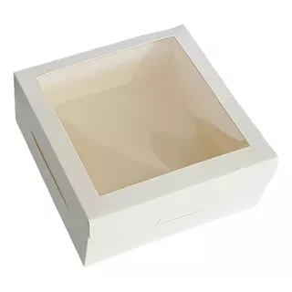 Caja Multiuso Blanca-x 10 C/visor-golosinas-masas (12x12x5)