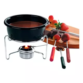 Aparelho De Fondue Preta 7 Peças 400ml - Brinox 1217/113