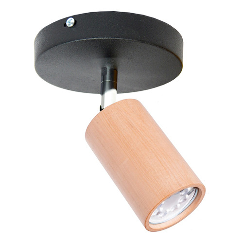 Aplique Pared 1 Luz Madera Cabezal Movil Lampara Gioluce 3894-1-BL/NE  Led Gu10 Color Negro