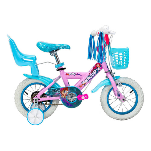 Bicicleta Mercurio Infantil Para Niña Cuty Rodada 12 Rosa