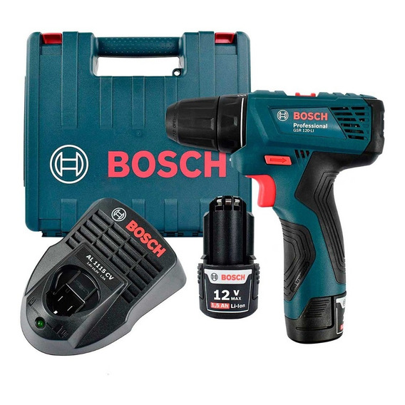 Atornillador Inalámbrico 12v Bosch Gsr 120-li + Maletín Color Verde Oscuro