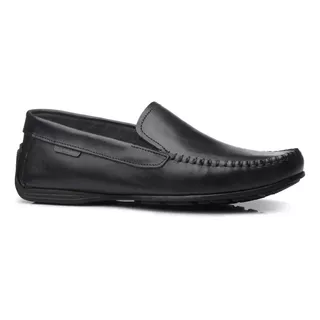 Zapato Casual Mocasín Rutero De Cuero Negro Pegada - Mishop