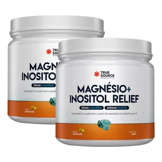 2x Magnésio + Inositol Relief 1.0 Limonade True Source 300g