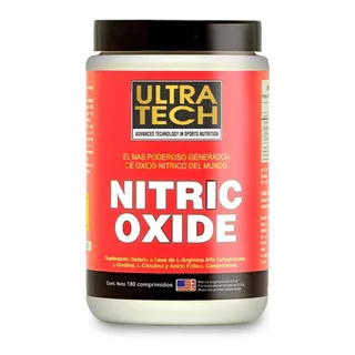 Oxido Nitrico X 180 Comprimidos Ultra Tech Masa Muscular Sabor Sin Sabor