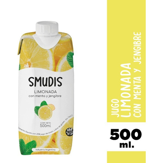 Jugo Smudis Limonada, Menta Y Jengibre X500 - 100% Natural