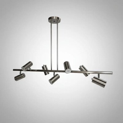 Lampara Barra 7 Luces Viena Gu10 Moderno Oro Acero Apto Led Acero