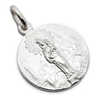 Medalla Virgen Del Pilar - Plata 925 - Grabado - 20mm