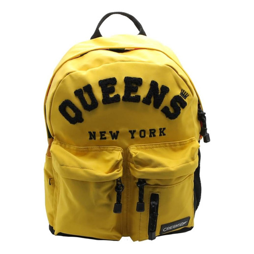 Mochila Cresko Queens Color Amarillo Diseño De La Tela Liso