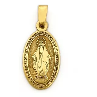 Dije Virgen De La Medalla Milagrosa Oro 18k