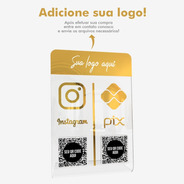 Placa Paga Pix Instagram Qr Code Acrílico Espelhado Transpar