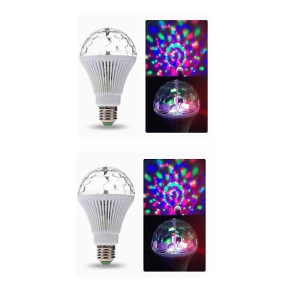 Lampara Led Giratoria Rgb Disco Luces De Colores Fiesta Mf