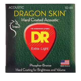 Encordoamento Violao Aço 010 Dragon Skin Coated Dr Strings