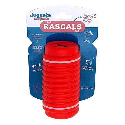 Rascals Juguete Rosca De Goma Dispenser Snack Para Perros Color Rojo