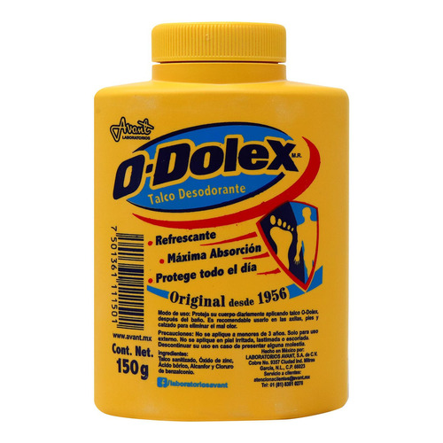 O-dolex Talco Desodorante Original 150 G