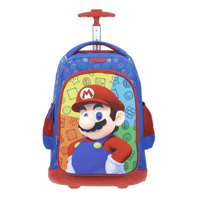 Kit Mochila C/ruedas+ Lonchera + Lapicera Chenson Mario Bros