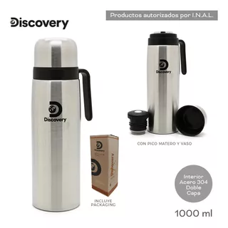 Termo Acero Inoxidable Discovery 1 Litro Manija Pico Cebador