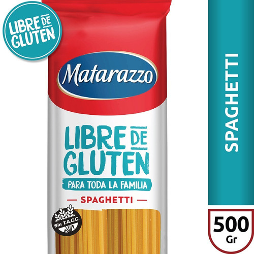 Fideos Spaghetti libre de gluten sin tacc Matarazzo 500g