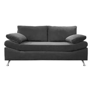 Sillon Sofa 2 Cuerpos Premium En Chenille Patas Cromadas