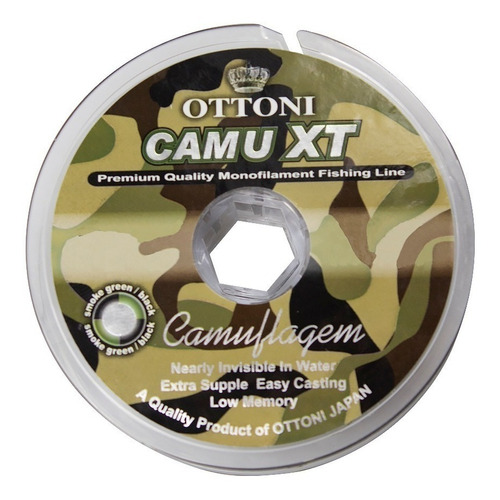 Línea de monofilamento Camu Xt, 0,25 mm, 19,8 libras, 9,0 kg, 100 m, color camuflaje