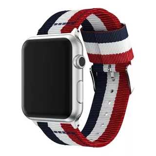Correa De Nailon, Compatible Con Apple Watch Colores Deporte Color Rojo-blanco