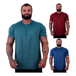 Kit 3 Camisetas Mxd Conceito Dryfit 100% Poliéster Rajado