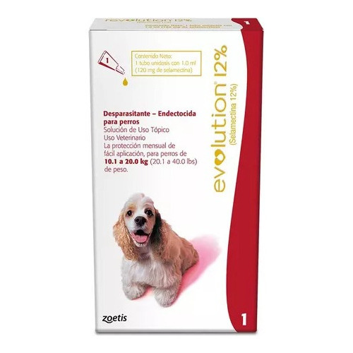 Antiparasitario Revolution 12% Perros 10.1 - 20kg (rojo)
