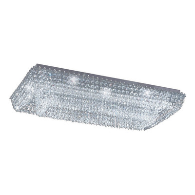 Plafon Techo Patagonia 12 Luces Led 40w Rectangular Cristal Cromo