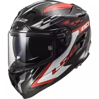 Casco Ls2 327 Challenger Gp Ruta Alta Gama Doble Visor - M D Color Challenger Gp Black Red