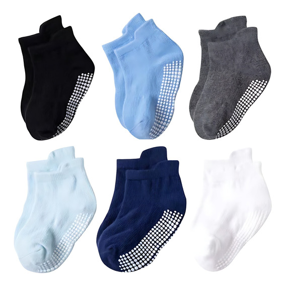 Calcetines Antiderrapantes Para Niños Calcetas Bebé 6 Pares 