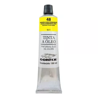 Tinta A Óleo Corfix 190ml Bisnaga Gr1 Amarelo Limão Perm. 48